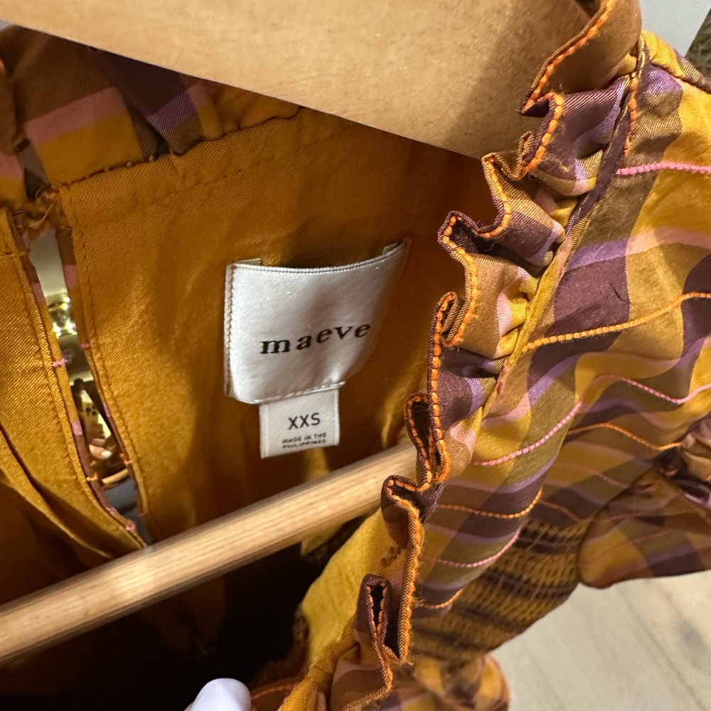 Anthropologie Puff sleeve smocked Romper XXS Maeve - Picture 5 of 7